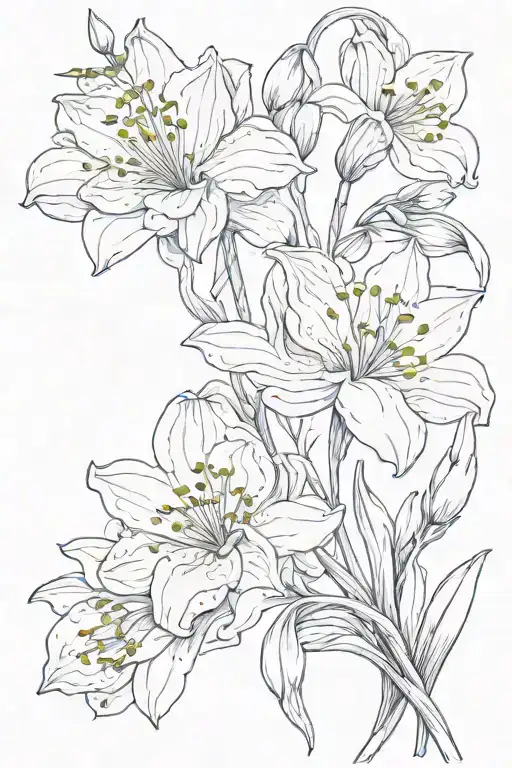 A snowdrop and carnation flower intertwined to represent the bond between a father and daughter tattoo design idea