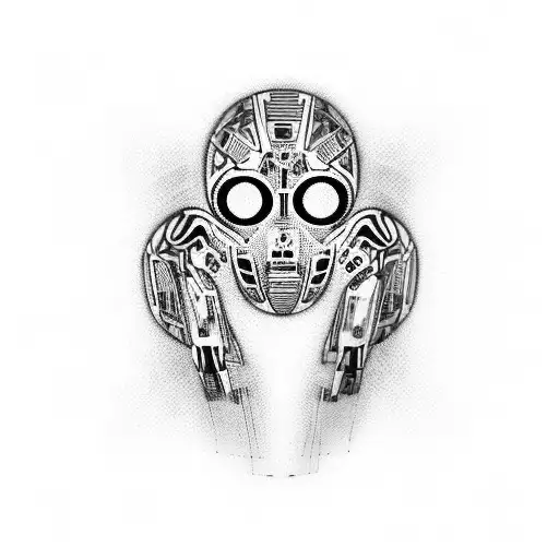 Full Body Cyber Style Tatoo Neck to Thighs mirrored symetrical tattoo design idea