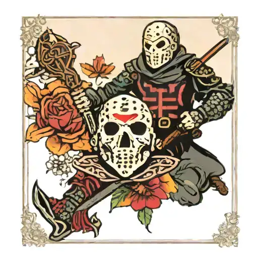 jason voorhees tarot card tattoo design idea