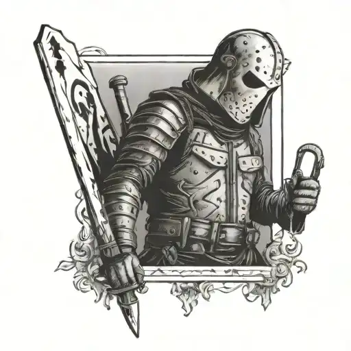 Friday the 13th Jason voorhees tarot card tattoo design idea