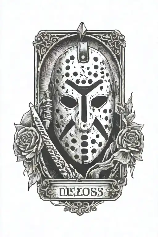 jason voorhees tarot card tattoo design idea