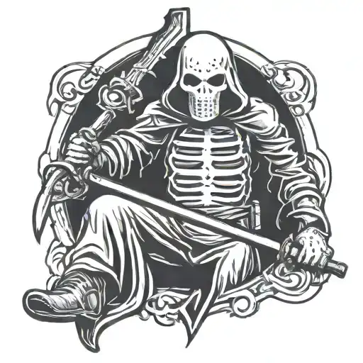 Friday the 13th Jason voorhees grim reaper tattoo design idea