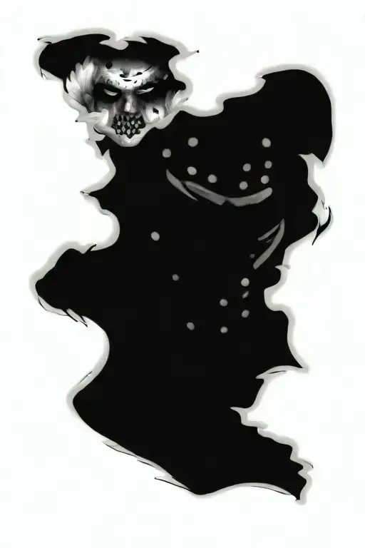 jason Vorhees mask with flowers tattoo design idea