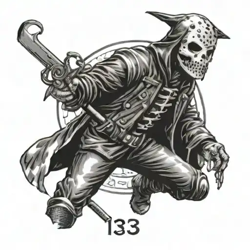 Friday the 13th Jason voorhees tarot card tattoo design idea