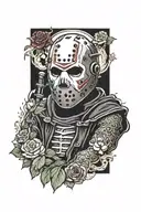 jason voorhees tarot card tattoo design idea