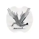 A Japanese crane with spread wings. tattoo design idea