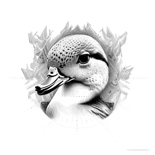 the duck hen tattoo design idea