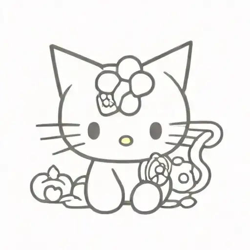 kuromi hello kitty tattoo design idea