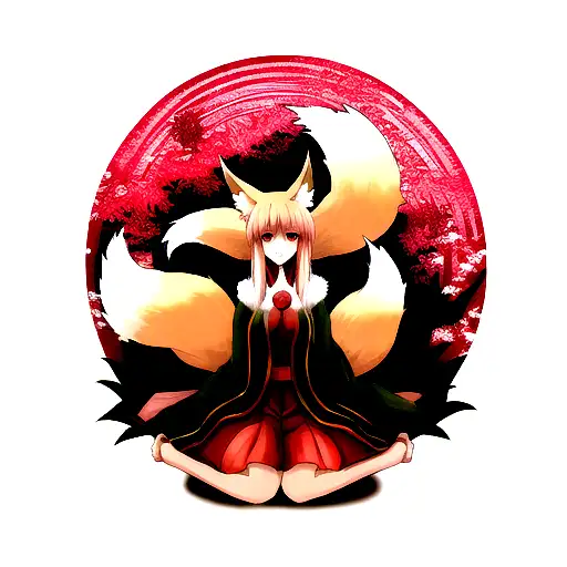 Fox spirit  tattoo design idea