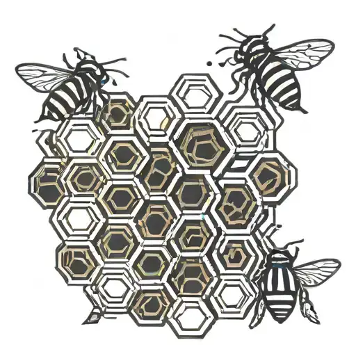 bee hive pattern tattoo design idea
