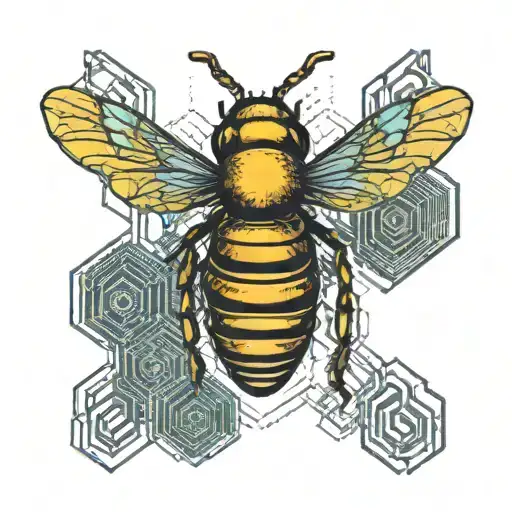 bee hive tattoo design idea