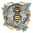 bee hive honey colm tattoo design idea