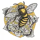 bee hive honey colm tattoo design idea