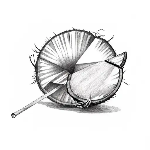 coconut cocktail straw umbrella tattoo design idea