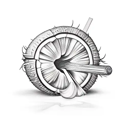 coconut cocktail tattoo design idea