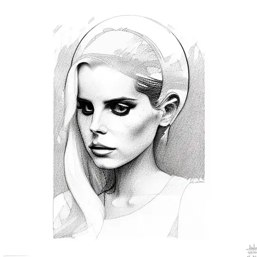 lana del rey klimt tattoo design idea