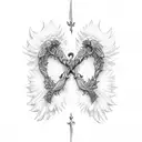 wing and cross tattoo design idea