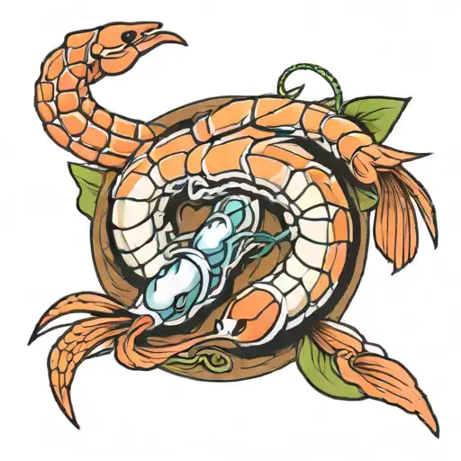 shrimp sushi tattoo design idea