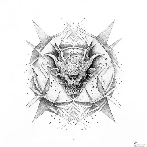 bastón con alas a los laterales  tattoo design idea