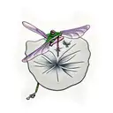 frog on a Lilly pad catching a dragonfly tattoo design idea
