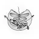 frog on a Lilly pad catching a dragonfly tattoo design idea