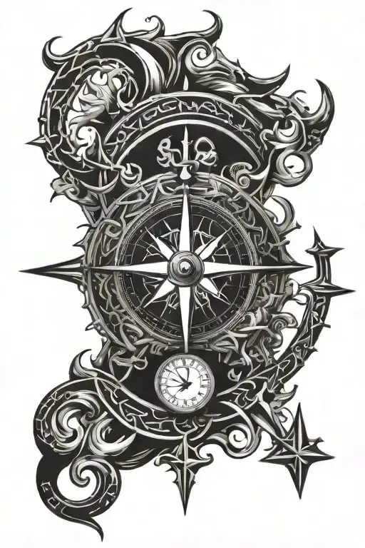 viking compass tattoo design idea