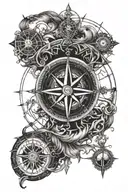 viking compass tattoo design idea