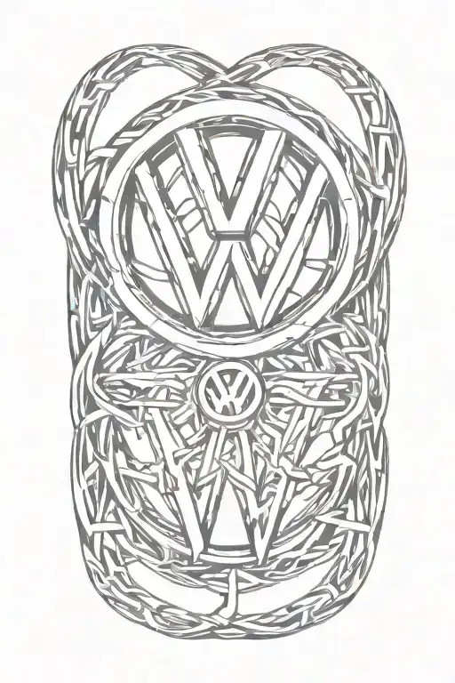 Volkswagen symbol intertwined tattoo design idea