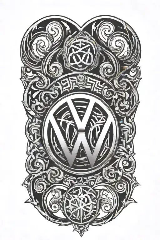 Volkswagen symbol intertwined tattoo design idea