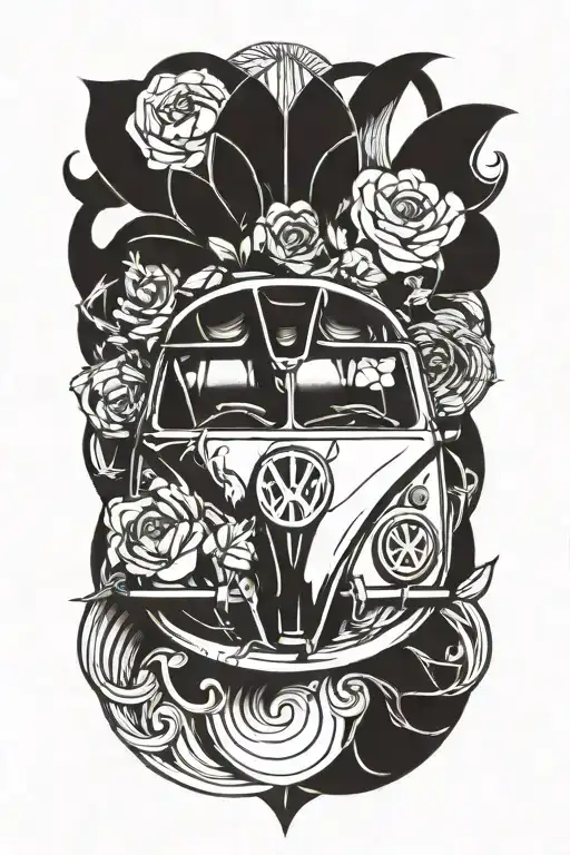 Volkswagen symbol  intertwined tattoo design idea