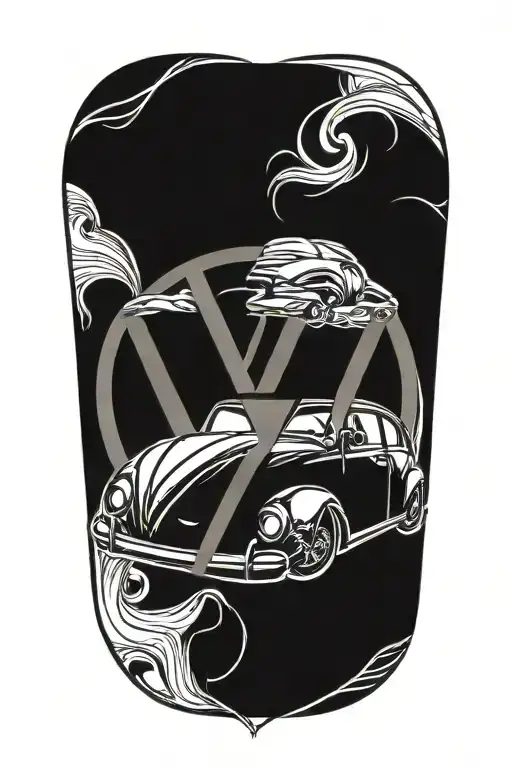 Volkswagen symbol intertwined tattoo design idea