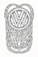 Volkswagen symbol intertwined tattoo design idea