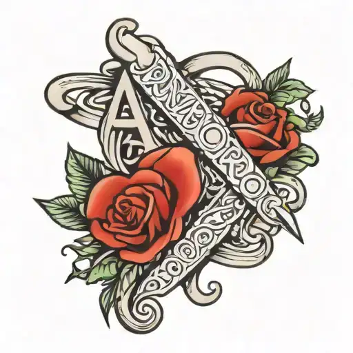 the word AMOR with shoelaces tied together tattoo design idea