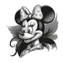 modern Minnie Mouse with tattoos and lashes   tattoo design idea