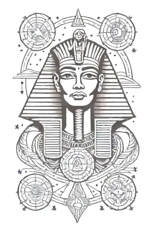 ancient egypt and space themed tattoo tattoo design idea