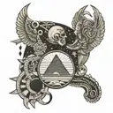 interstellar and ancient egypt tattoo design idea