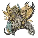 interstellar and ancient egypt tattoo design idea