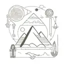 interstellar and ancient egypt tattoo design idea