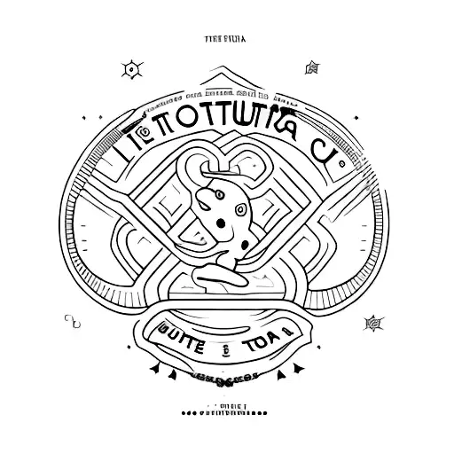 silueta de  tortuga marina con las letras GJRRC tattoo design idea