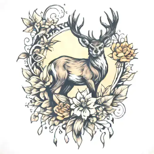 for the knee area in colour - animals . not deer and rabbits and foxes  tattoo design idea