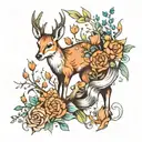 for the knee area in colour - animals . not deer and rabbits and foxes  tattoo design idea