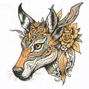 for the knee area in colour - animals . not deer and rabbits and foxes  tattoo design idea