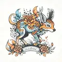 for the knee area in colour - animals . not deer and rabbits and foxes  tattoo design idea