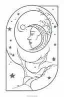 moon shining tattoo design idea