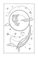 moon shining tattoo design idea