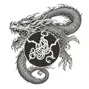 dragon style Ouroboro tattoo design idea