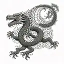 dragon style Ouroboro tattoo design idea