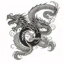 dragon style Ouroboro tattoo design idea