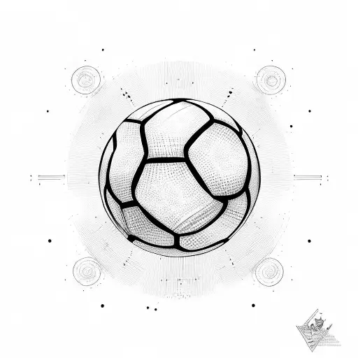 Soccer ball with musical staff and notes tattoo design idea