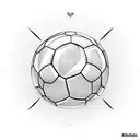 Microphone with musical notes and soccer ball tattoo design idea